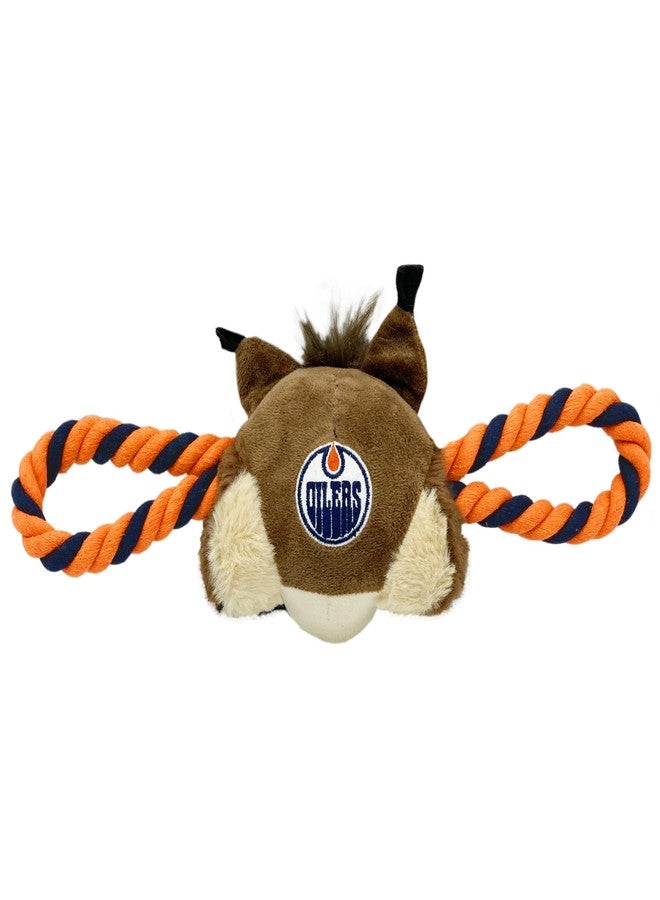 Pets First NHL Edmonton Oilers Mascot Toy for Dogs & Cats. Cute & Entertaining Face with Heavy-Duty Ropes. 7" Chewy Cartoon Toy with Inner Squeaker - Image 2